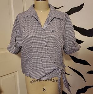 Lauren Ralph Lauren Black and White Checkered Blouse